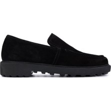 Tamer Tanca Erkek Hakiki Deri Siyah Süet Loafer Ayakkabı 1100 1914 Erk Ayk SK25-26 Sıyah Suet