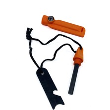 Bıyıklı Tobacco Magnezyum Çubuğu Ateş Başlatıcı – Hayatta Kalma Kiti - Turuncu