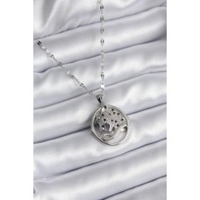Inure Jewelry 316L Çelik Gümüş Renk Zirkon Taşlı Jaguar Model Kadın Kolye