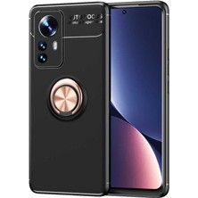 StilStoreTr Xiaomi Mi 12 Pro Kılıf Stsr Ravel Silikon Kapak-Siyah-Rose Gold