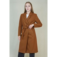 Ohepmoda Kemerli Kadın Kaşe Kaban