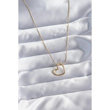 Inure Jewelry 316L Çelik Zincir Gold Renk Kalp Model Kadın Kolye