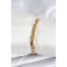 Inure Jewelry 316L Çelik Gold Renk Yazı Yazmaya Uygun Kadın Bileklik
