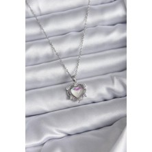 Inure Jewelry 316L Çelik Zincir Gümüş Renk Kalp Model Kadın Kolye