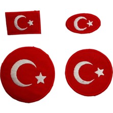 Seçilir Türk Bayrağı 4'lü Arma Seti - Ütüyle Yapışan Nakışlı Patch Paketi - Karışık Boyut ve Modeller