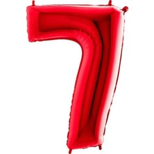 BenimMarifetlerim 7 Rakamı Kırmızı Folyo Balon 40 Inch 90 cm