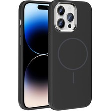 Ceponya iPhone 14 Pro Max Kılıf Magsafe Şarj Özellikli Metal Kamera Çerçeveli Edi Silikon Kapak