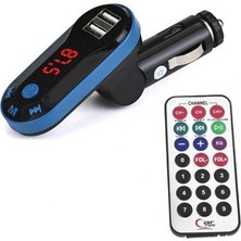 Divex Kumandalı Çakmaklık Girişli Araç Fm Transmitter Bluetooth 2xusb - Sd Kart Mavi DT-600