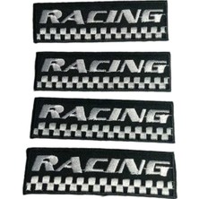 Seçilir 4’lü Racing Damalı Bayrak Figürlü Nakışlı Arma Seti