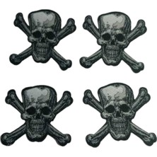 Seçilir 4’lü Skull (Kuru Kafa) Nakışlı Arma Yama Seti