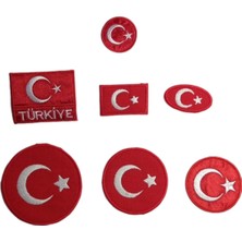 Seçilir Türk Bayrağı 7'li Arma Seti - Ütüyle Yapışan Nakışlı Patch Paketi - Karışık Boyut ve Modeller
