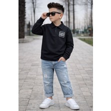 Kokoş Bebe Erkek Çocuk Oversize Polo Yaka Sweatshirt ve Kot Pantolon -  3/10 Yaş - 31625