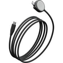 Energea Flow Duo Watch 2in1 1.5m 60W Type-C To Type-C ve Watch Pd Hızlı Şarj Kablo - Siyah