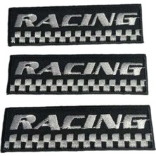 Seçilir 3’lü Racing Damalı Bayrak Figürlü Nakışlı Arma Seti