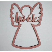 Pelince Kişiye Özel Isimli Melek Makrome Kasnağı - Bebek ve Çocuk Odası Kapı Süsü Isimliği - Dekoratif Melek Figürlü Duvar Süsü Makrome Malzemesi - Hastane Odası Kapı Isimliği (27X20 Cm)