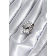 Inure Jewelry Gümüş Renk Plaka Kadın Yüzük