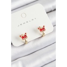 Inure Jewelry Pirinç Kelebek Model Gold Renk Çocuk Küpe