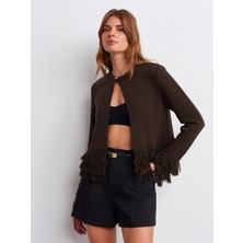 Semra İlhan Püsküllü Düğme Triko Hırka