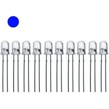 Voltaj 5mm Şeffaf Mavi LED Paketi - 10 Adet