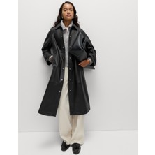 Marks & Spencer Suni Deri Uzun Trençkot