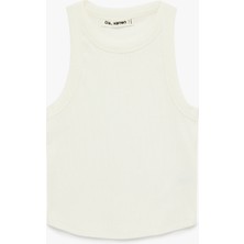 Koton Slim Fit Kolsuz Halter Yaka Bluz