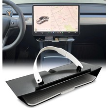 Ramm Tesla Model Y Orta Ekran Altına Takılan Geniş Düzenleyici - Gri - Abs + Tpe