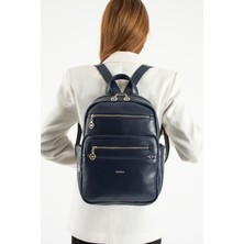 Mega Çanta Kadın Günlük Deri Sırt Çantası Çok Gözlü