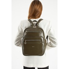 Mega Çanta Kadın Günlük Deri Sırt Çantası Çok Gözlü