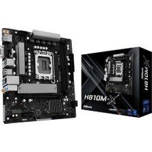 Asrock H810M-X 6400MHZ Ddr5 Soket 1851 M.2 USB 3.2 HDMI D-Sub Matx Anakart H810M-X