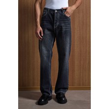 Abluka Online Erkek Baggy Fit Jean %98 Pamuk Siyah Rahat Kesim Günlük Kullanım İçin