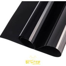 SUNDEF Siyah Orta Ton Cam Filmi 75 cm × 2m - (2ply 2 Numara %20) Güneş Kontrol Uv / Ir Isı Yalıtımı