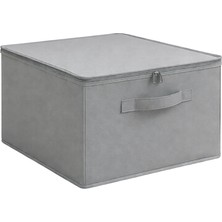 Luxway Home Gri 4'lü Set Çok Amaçlı Baza ve Dolap Içi Düzenleyici Kutu Hurç 35X42X23 cm