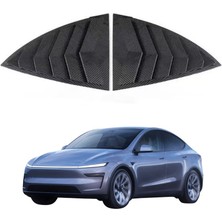 Ramm Tesla Juniper Yan Kelebek Camı Kapağı Karbon Kaplama - 2 Adet - Parlak Siyah