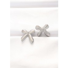 Inure Jewelry Pirinç Gümüş Renk Fiyonk Küpe