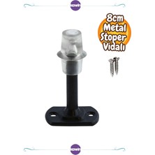 8 cm Metal Kapı Kolu Stoperi Tamponu Durdurucusu Tutucu Tutacağı Plastik Siyah Kapı Stopu Silikonlu