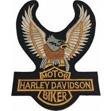 Seçilir Motorcu Ruhu Dev Nakış Arma – Ceket ve Yelek Için Kartal Figürlü Sırt Yaması (18X13 Cm) Patch