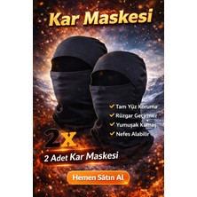 Dudaktan Kalbe 2 Adet Kar Termal Maskesi Rüzgar Geçirmez Full Likralı Termal Kumaş (Her Bedene Uygundur)