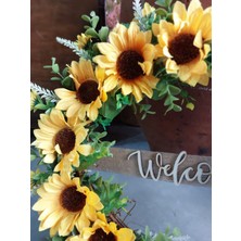 Lolipophobi Ayçiçeği Temalı Kapı Süsü 35 Cm, Ayçiçek, Hediye, Dekor, Çelenk, Ev Dekor, Duvar Süsü