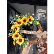 Lolipophobi Ayçiçeği Temalı Kapı Süsü 35 Cm, Ayçiçek, Hediye, Dekor, Çelenk, Ev Dekor, Duvar Süsü