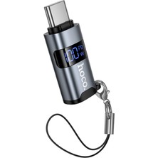 Hoco. UA44A Tak Çalıştır Type-C Erkek To Type-C Dişi Ekran ve Şarj Dönüştürücü - Gri