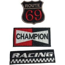 Seçilir Motor Sporları Temalı 3’lü Nakışlı Arma Seti - Yarış ve Hız Tutkunları Için