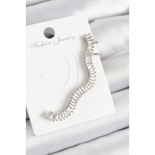 Inure Jewelry Pirinç Su Yolu Model Gümüş Renk Sağ Kıkırdak Küpe