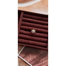 Kad Collection Taşlı Yonca Ayarlanabilir Yüzük