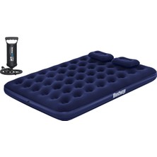 Braventa Collection Bestway Pavillo 67374 Mavi Çift Kişilik Şişme Yatak + Pompa + 2 Yastık 203X152X22 cm
