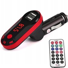 Divex Kumandalı Çakmaklık Girişli Araç Fm Transmitter Bluetooth 2xusb - Sd Kart Kırmızı DT-600