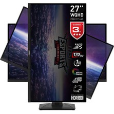 Braventa Collection Msı 27'' G274QPF Flat Rapıd IPS 2560X1440 (Wqhd) 16:9 170HZ 1ms Adaptive Sync Gaming Monitor