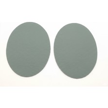 Be Beauty 1 Çift Pastel Grisi-Yeşil Suni Deri Dirsek ve Diz Yaması - 14X10 cm - Ütüleme/dikme Uyumlu