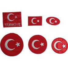 Seçilir Türk Bayrağı 6'lı Arma Seti - Ütüyle Yapışan Nakışlı Patch Paketi - Karışık Boyut ve Modeller