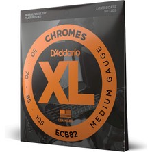 Braventa Collection D'addario ECB82 Xl Krom Orta (.050-.105) Elektrikli Bas Gitar Telleri