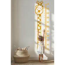 Msticker Sevimli Zürafa Temalı Boy Ölçer Sticker Seti Şeffaf Zeminli Tüm Yüzeylere Yapışan Boy Cetvel Sticker